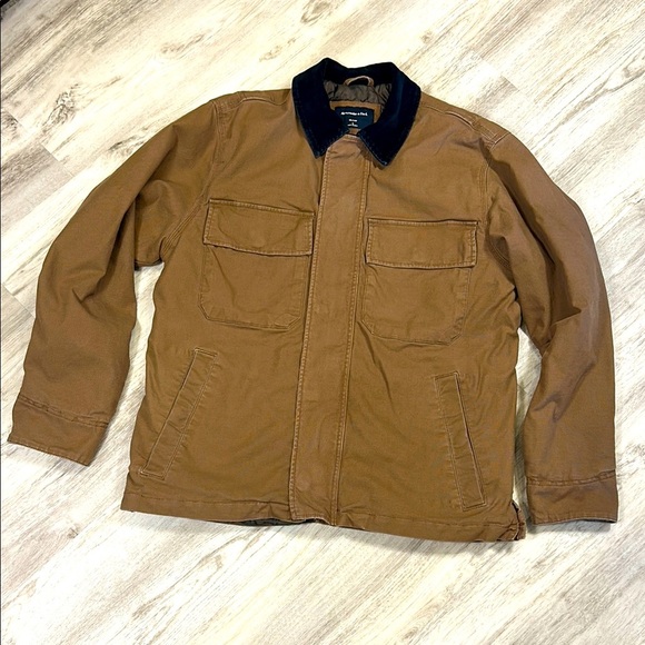 Abercrombie & Fitch Other - Abercrombie & Fitch Brown Utility Barn Jacket – Corduroy Collar Workwear Coat L